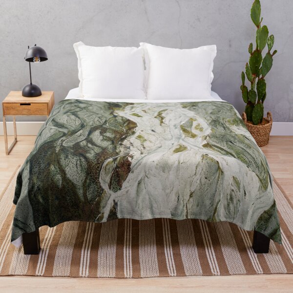 Item preview, Silver Current – Abstract Flowing White and Green Texture Art designed and sold by BuckaBaby.