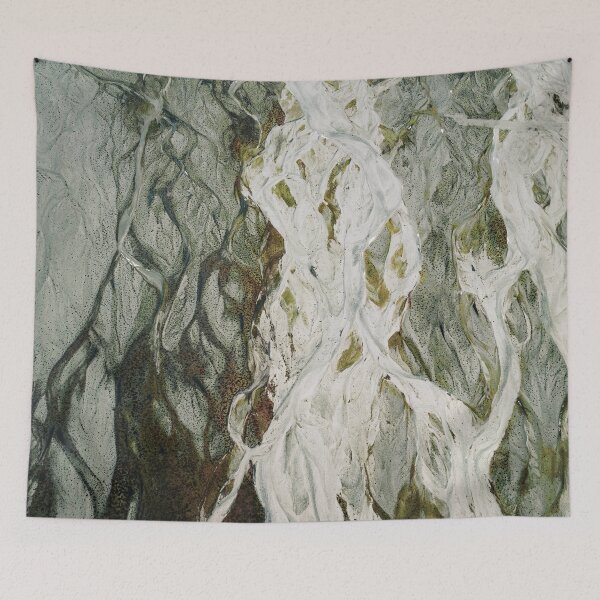 Item preview, Silver Current – Abstract Flowing White and Green Texture Art designed and sold by BuckaBaby.