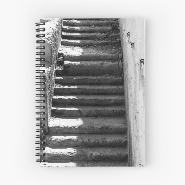 Item preview, Worn Stone Stairs With Deep Shadows In Black And White Architectural Staircase Texture designed and sold by Nmallia.