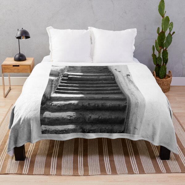 Item preview, Worn Stone Stairs With Deep Shadows In Black And White Architectural Staircase Texture designed and sold by Nmallia.
