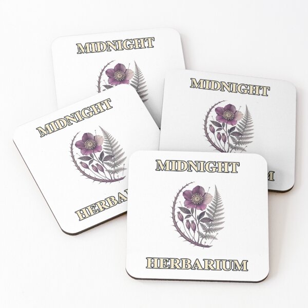 Item preview, Midnight Herbarium Purple Gothic Botanical Emblem designed and sold by Freshloop Studio | Whimsical Vintage Art.