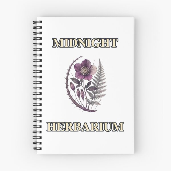 Item preview, Midnight Herbarium Purple Gothic Botanical Emblem designed and sold by Freshloop Studio | Whimsical Vintage Art.