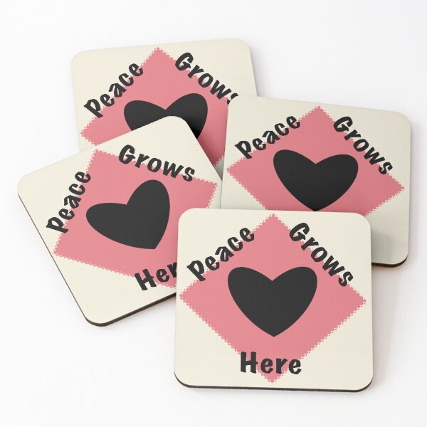 Item preview, Peace Grows Here - Simple Black Heart F1 designed and sold by StefanStudioArt.
