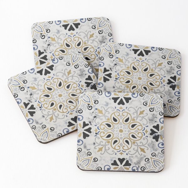 Item preview, Abstract design 3, black silver gold and blue designed and sold by LMT-art.