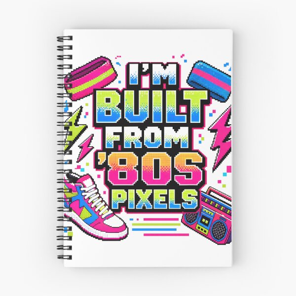 Item preview, I'm Built From 80s Pixels Neon Pop Culture designed and sold by PixelBlob.
