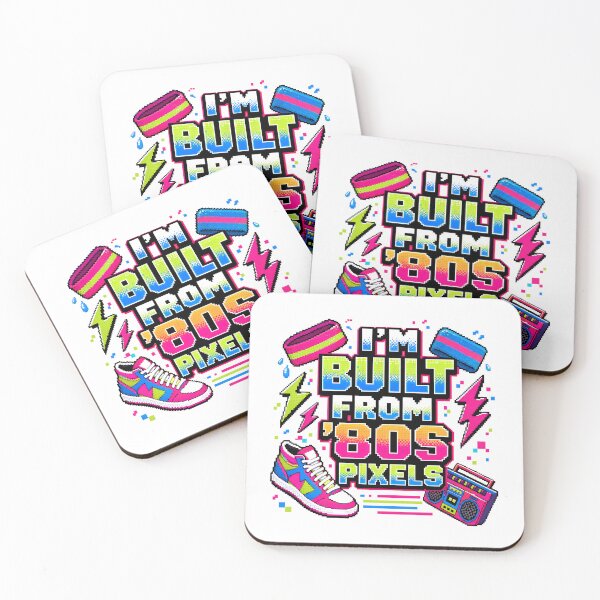 Item preview, I'm Built From 80s Pixels Neon Pop Culture designed and sold by PixelBlob.