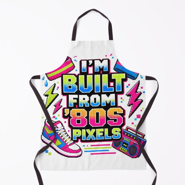 Item preview, I'm Built From 80s Pixels Neon Pop Culture designed and sold by PixelBlob.