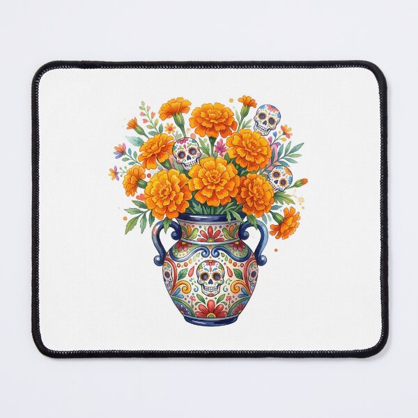Item preview, Dia De Los Muertos Marigold Vase Illustration designed and sold by BetweenForms.