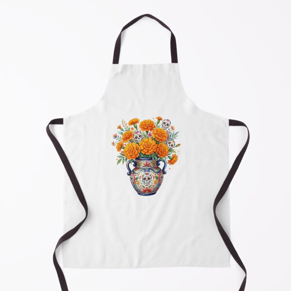 Item preview, Dia De Los Muertos Marigold Vase Illustration designed and sold by BetweenForms.