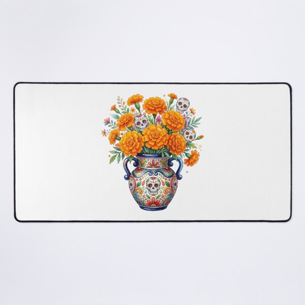Item preview, Dia De Los Muertos Marigold Vase Illustration designed and sold by BetweenForms.