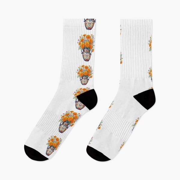 Item preview, Dia De Los Muertos Marigold Vase Illustration designed and sold by BetweenForms.