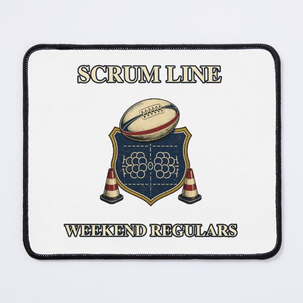 Item preview, Scrum Line Weekend Regulars Vintage Rugby Graphic designed and sold by Freshloop Studio | Whimsical Vintage Art.