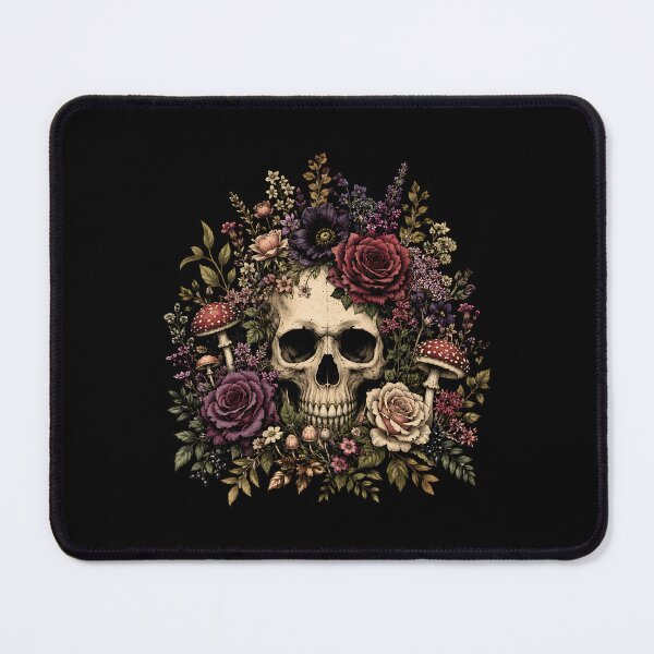 Item preview, Skull Garden | Gothic Floral Skull | Dark Academia Botanical Halloween Illustration designed and sold by MAPDDesigns.
