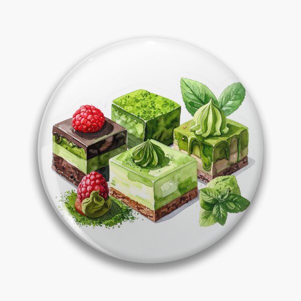 Item preview, Japanese Matcha Cake Watercolor Painting designed and sold by BetweenForms.