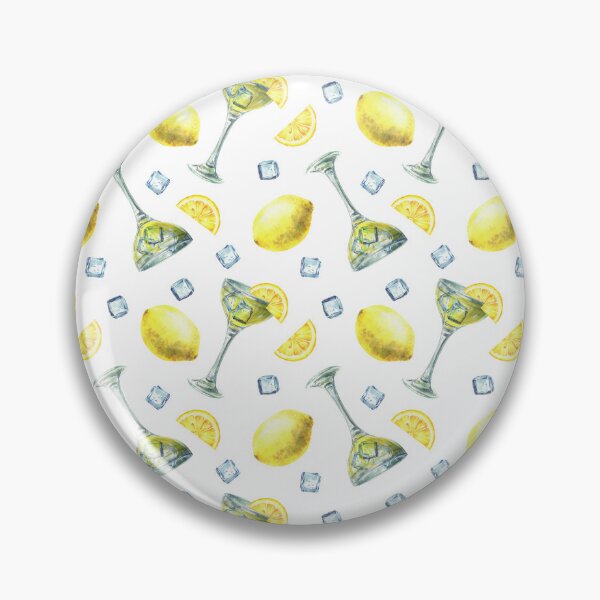 Item preview, Limoncello glass with ice cubes and lemon slice seamless pattern. Watercolor hand drawn designed and sold by BartolArt.