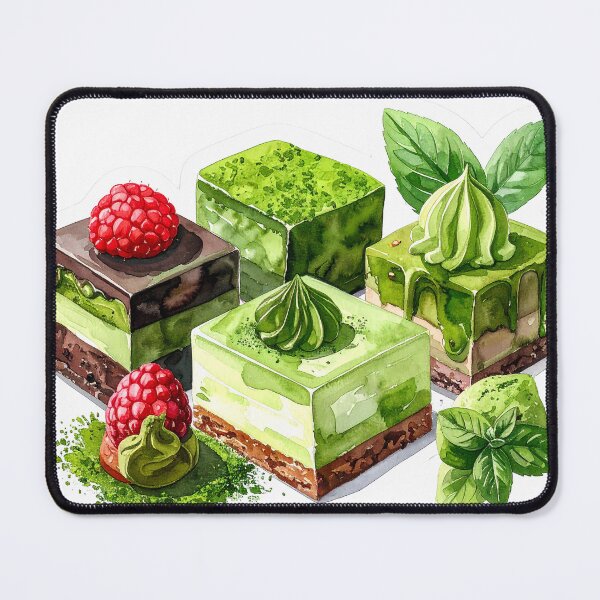 Item preview, Japanese Matcha Cake Watercolor Painting designed and sold by BetweenForms.