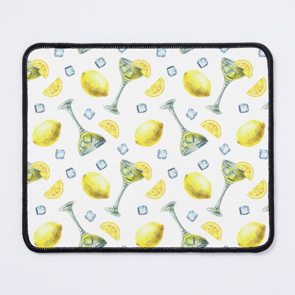 Item preview, Limoncello glass with ice cubes and lemon slice seamless pattern. Watercolor hand drawn designed and sold by BartolArt.