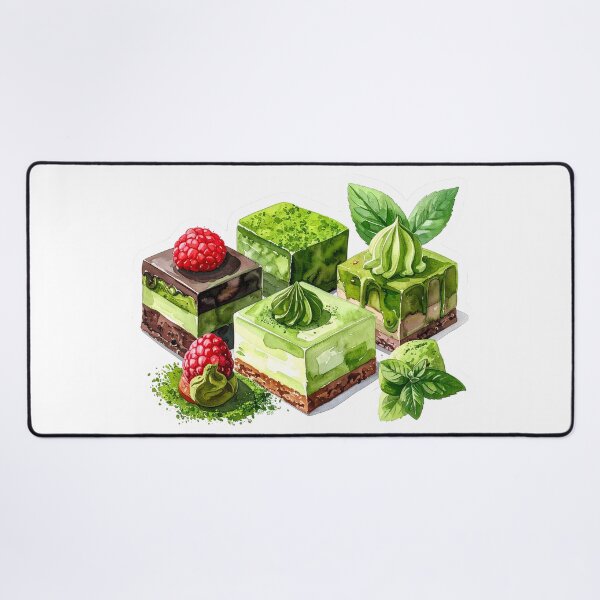 Item preview, Japanese Matcha Cake Watercolor Painting designed and sold by BetweenForms.