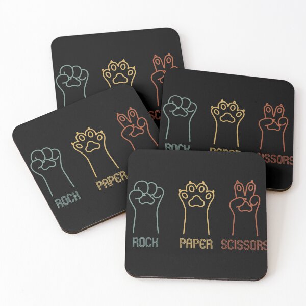 Item preview, Rock Paper Scissors Funny Cat Paw Vintage Retro designed and sold by TeNovaStudio ⭐⭐⭐⭐⭐.