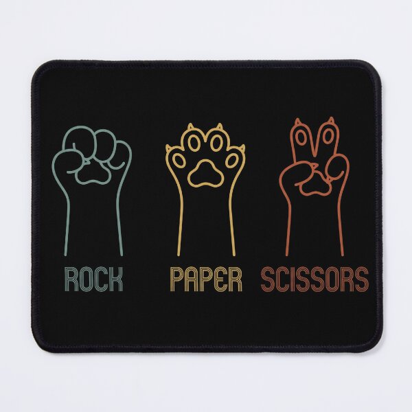 Item preview, Rock Paper Scissors Funny Cat Paw Vintage Retro designed and sold by TeNovaStudio.