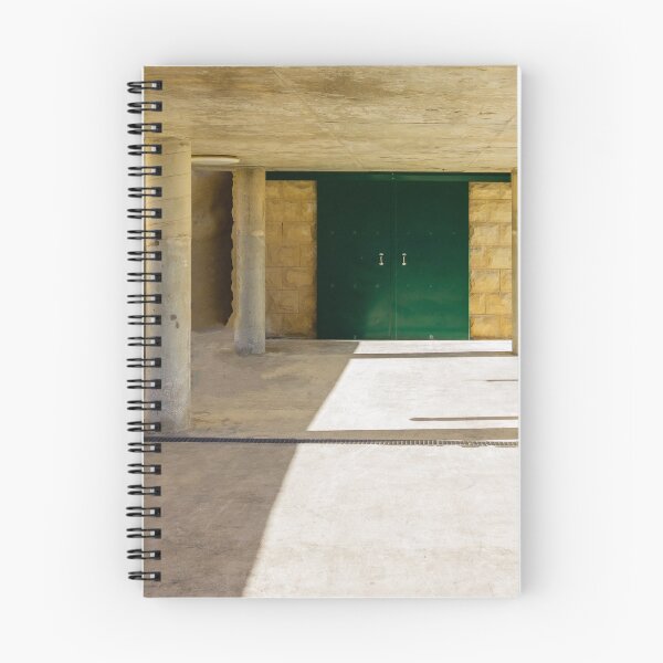Item preview, Minimalist Concrete Pavilion With Green Double Doors, Pillars and Strong Shadow Lines In Sunlight designed and sold by Nmallia.