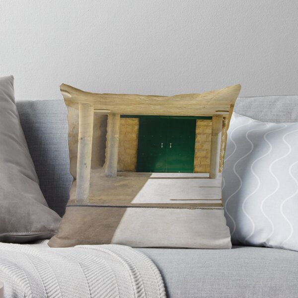 Item preview, Minimalist Concrete Pavilion With Green Double Doors, Pillars and Strong Shadow Lines In Sunlight designed and sold by Nmallia.