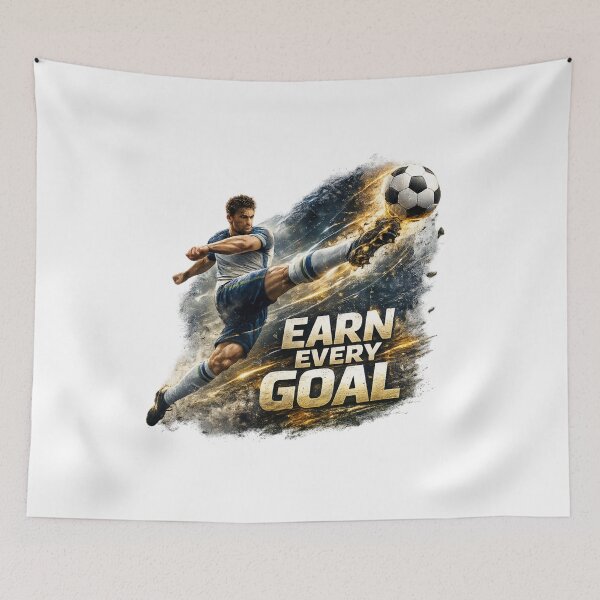 Item preview, Earn Every Goal Motivational Soccer Poster designed and sold by NovaMoodCo.