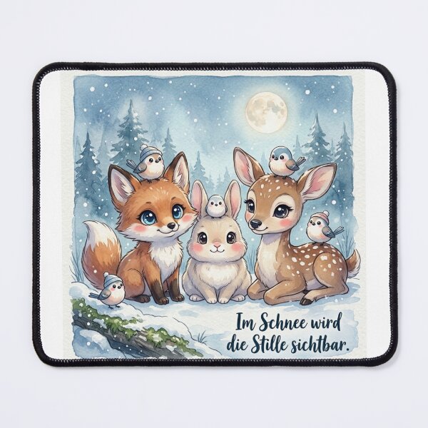 Item preview, Cute winter forest animals – fox, hare and fawn in the snowy woods | Fantasy illustration designed and sold by DervoTeck2767.