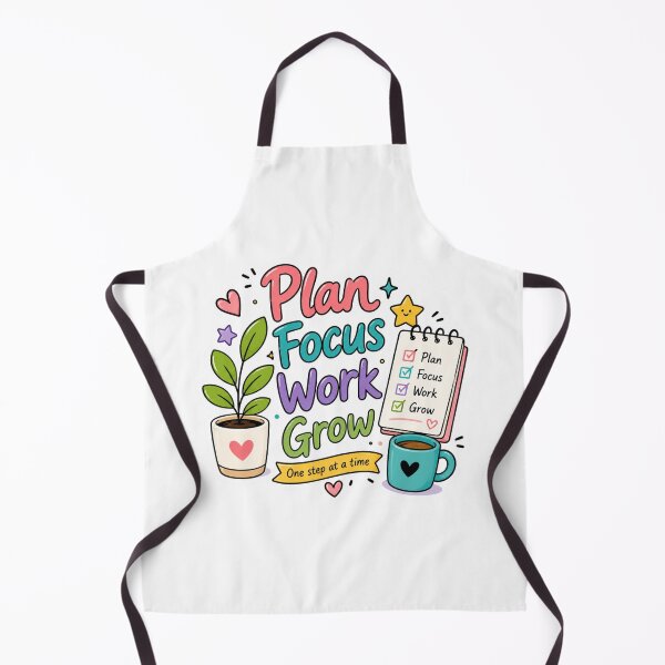 Item preview, Plan Focus Work Grow | Cute Productivity Quote, Planner & Study Motivation | Kawaii Office, Journal & ADHD-Friendly Design designed and sold by Pixanova.