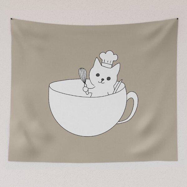 Item preview, Cat barista kitchen art designed and sold by LeshanArt.
