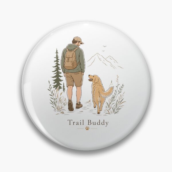 Item preview, Trail Buddy Golden Retriever Dog Dad Minimalist T-Shirt designed and sold by Ashley critters.