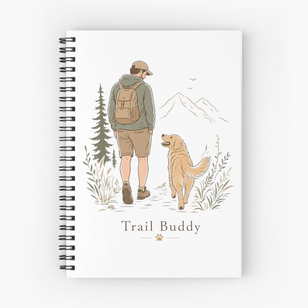 Item preview, Trail Buddy Golden Retriever Dog Dad Minimalist T-Shirt designed and sold by Ashley critters.