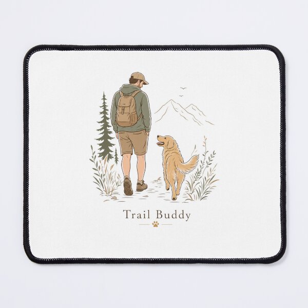 Item preview, Trail Buddy Golden Retriever Dog Dad Minimalist T-Shirt designed and sold by Ashley critters.