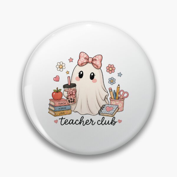 Item preview, Ghost Teacher Club | Cute Coquette Halloween Teacher Design | Spooky Teacher Gift | Kawaii Ghost with Bow | Fall Classroom Aesthetic designed and sold by MAPDDesigns.