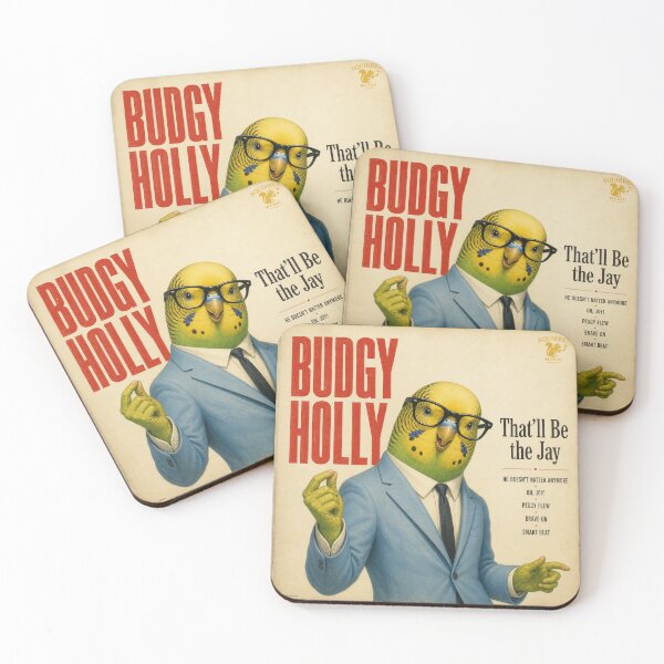 Item preview, Budgy Holly Rock and Roll Retro Album Parody designed and sold by MissTerryWoman.