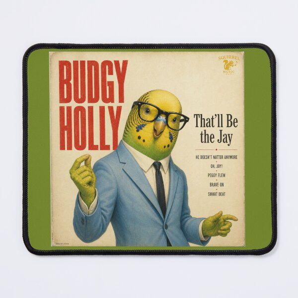 Item preview, Budgy Holly Rock and Roll Retro Album Parody designed and sold by MissTerryWoman.
