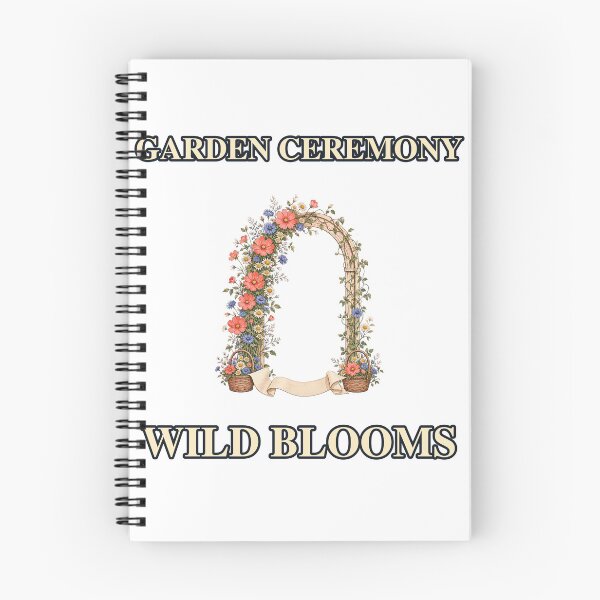 Item preview, Garden Ceremony Wild Blooms Wedding Emblem designed and sold by Freshloop Studio | Whimsical Vintage Art.