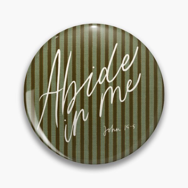 Item preview, Abide in Me – John 15:5 Christian Scripture Typography in Sage Green Stripes designed and sold by rebeckym.