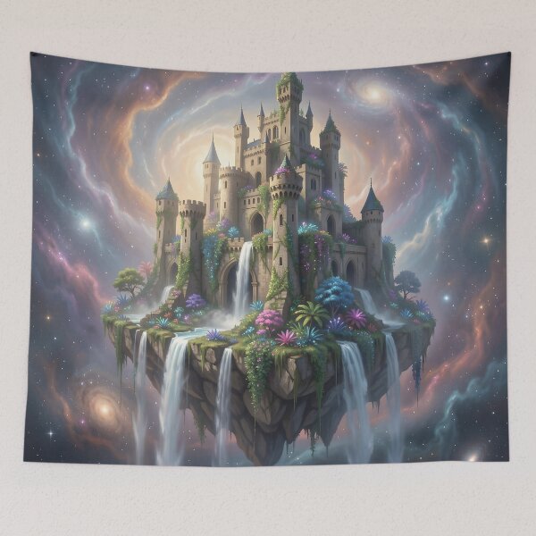 Item preview, Ancient Castle – Floating Island Nebula Fantasy Art designed and sold by LittleBigGifts.