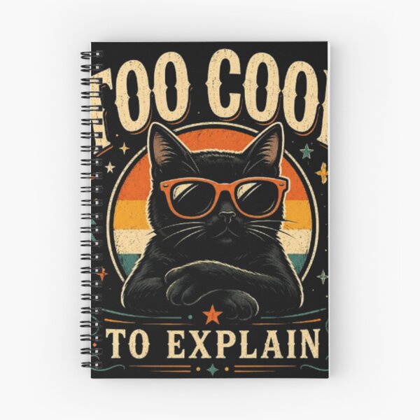 Item preview, Too Cool to Explain Black Cat Retro Sunglasses Funny Vintage Cool Cat Sticker T-Shirt designed and sold by TulipsArtDesigns .