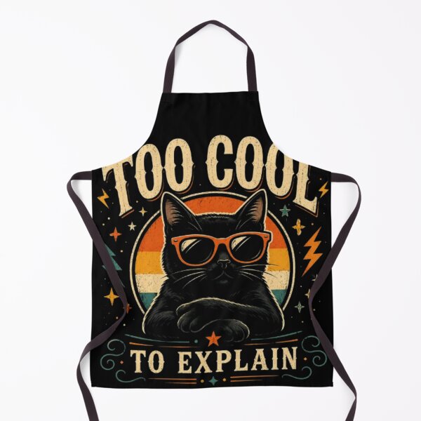 Item preview, Too Cool to Explain Black Cat Retro Sunglasses Funny Vintage Cool Cat Sticker T-Shirt designed and sold by TulipsArtDesigns .