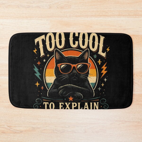 Item preview, Too Cool to Explain Black Cat Retro Sunglasses Funny Vintage Cool Cat Sticker T-Shirt designed and sold by TulipsArtDesigns .