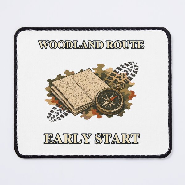 Item preview, Woodland Route Early Start Outdoor Field Graphic designed and sold by Freshloop Studio | Whimsical Vintage Art.