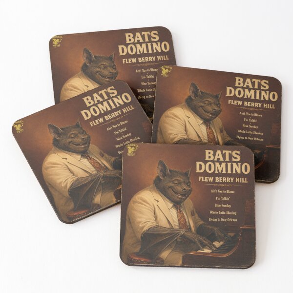 Item preview, Bats Domino Piano Rhythm Classic Retro Album Parody designed and sold by MissTerryWoman.