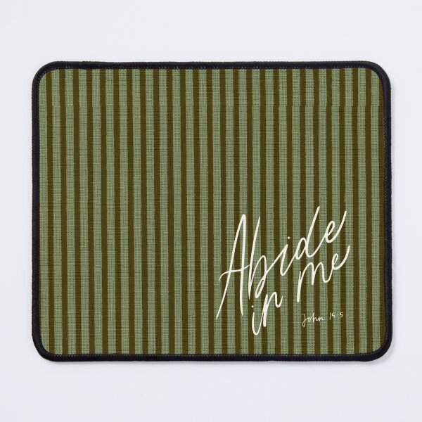 Item preview, Abide in Me – John 15:5 Christian Scripture Typography in Sage Green Stripes designed and sold by rebeckym.