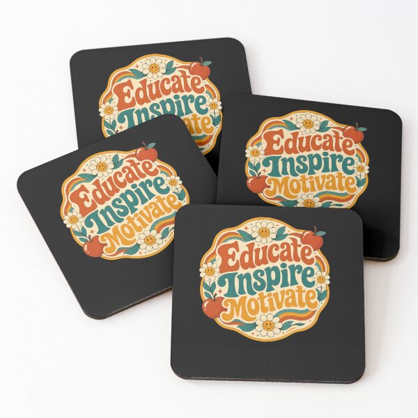 Item preview, Educate Inspire Motivate Retro Groovy Teacher designed and sold by FreshPixelArt.