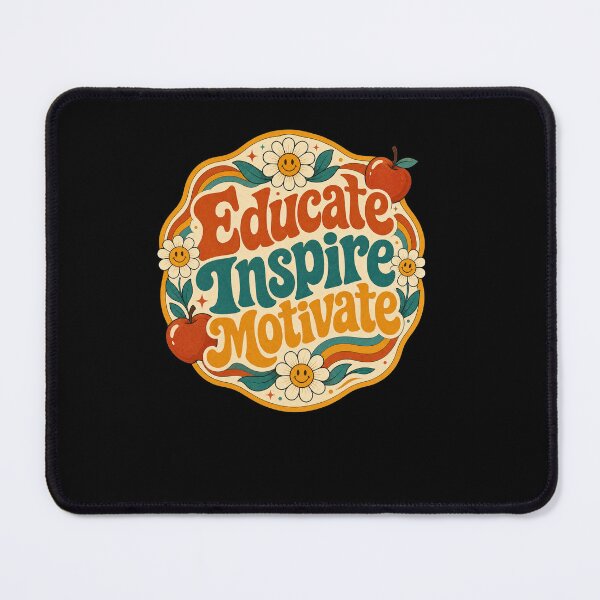 Item preview, Educate Inspire Motivate Retro Groovy Teacher designed and sold by FreshPixelArt.