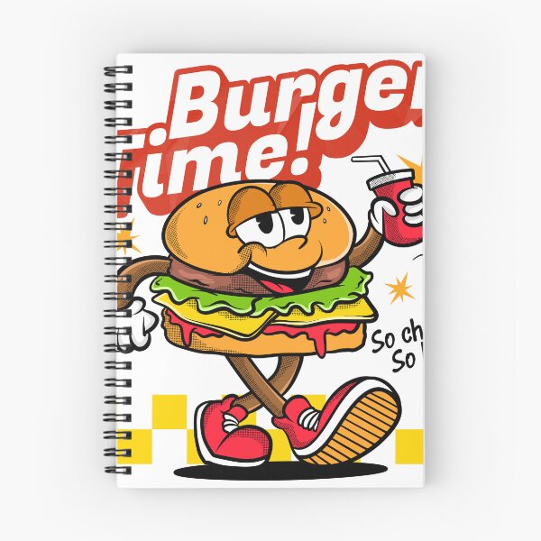 Item preview, Burger Time! Funny Cartoon Burger Mascot with Soda Retro Fast Food designed and sold by sanwr.
