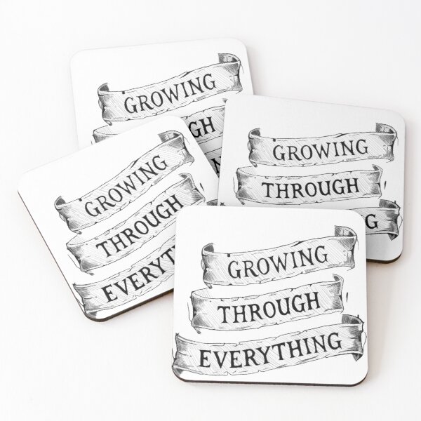 Item preview, Growing Through Everything | Inspirational Tattoo Banner Quote designed and sold by Marianarcezar.