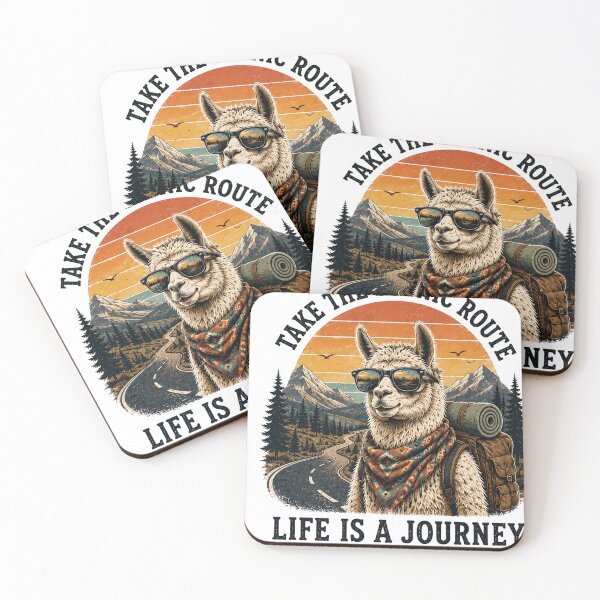 Item preview, Take The Scenic Route Llama Life Is A Journey designed and sold by TSshirtShoppe.
